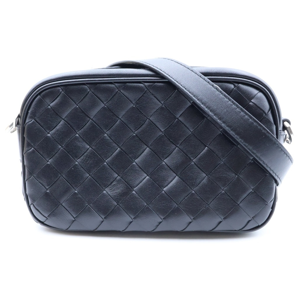 BOTTEGA VENETA(ボッテガヴェネタ) イントレチャート カメラバッグ ショルダーバッグ ブラック レザー レディース