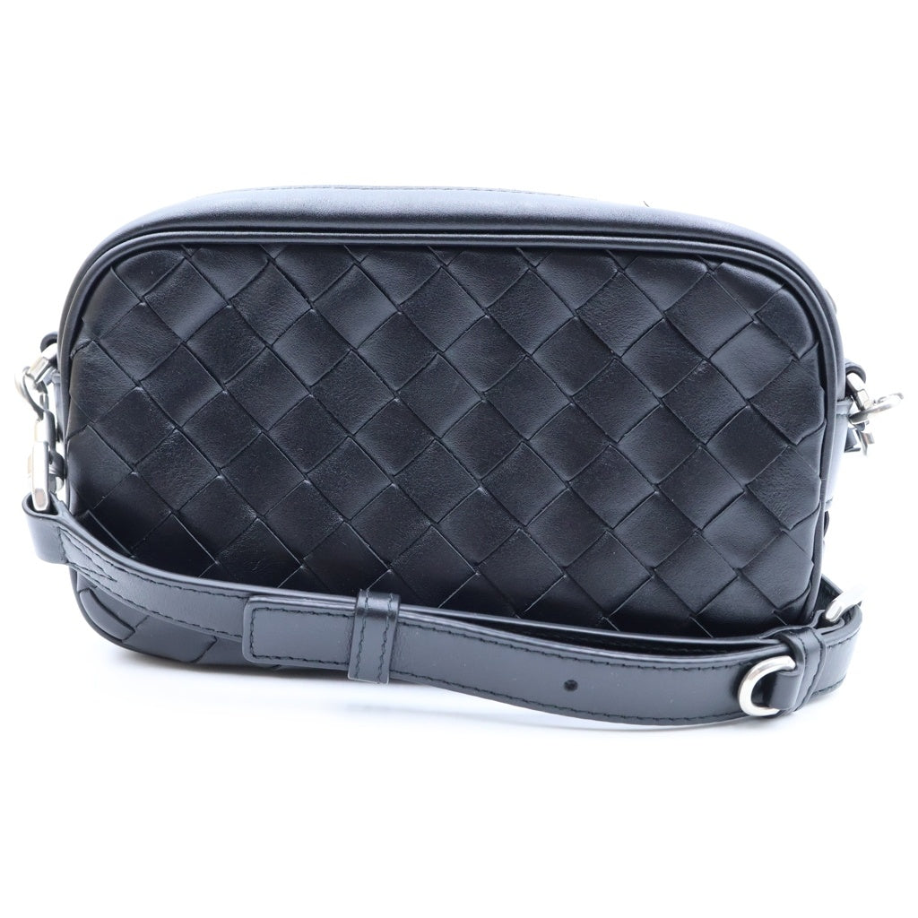 BOTTEGA VENETA(ボッテガヴェネタ) イントレチャート カメラバッグ ショルダーバッグ ブラック レザー レディース