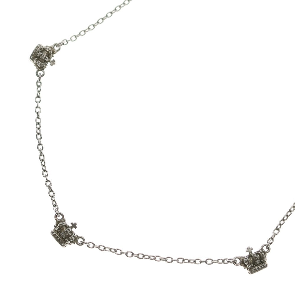 Justin Davis(ジャスティンデイヴィス) CROWN クラウン 3モチーフ ネックレス シルバー