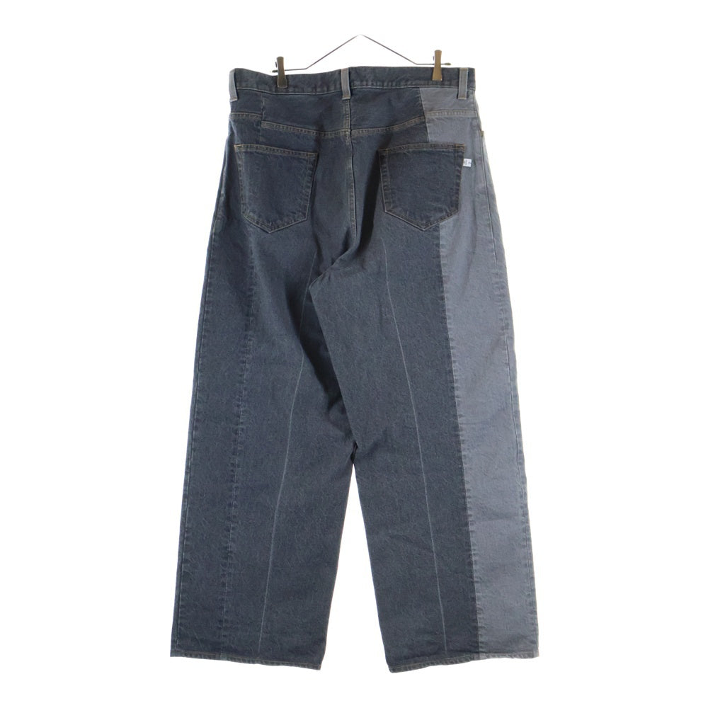 FACETASM(ファセッタズム) PATCHWORK DENIM PANTS パッチワーク デニム パンツ ジップフライ グレー