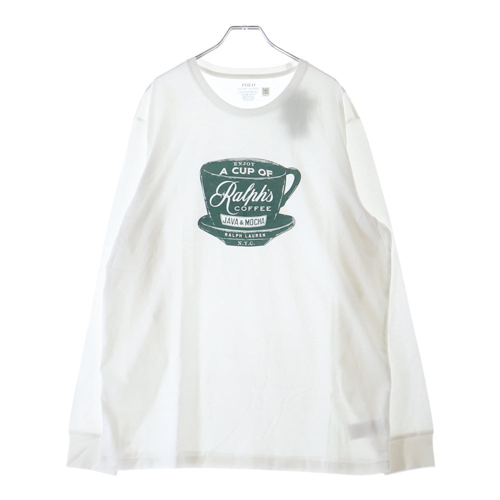 POLO RALPH LAUREN(ポロラルフローレン) COFFEE CUP Tee フロントデザイン コーヒーカップ 長袖Tシャツ カットソー ホワイト