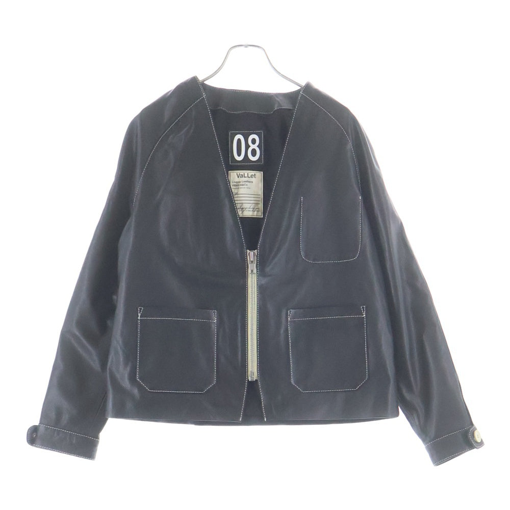 Liugoo Leathers(リューグーレザーズ) VaLLet 08 本革 レザーカーディガン レザージャケット レザーカーディガン ブラック