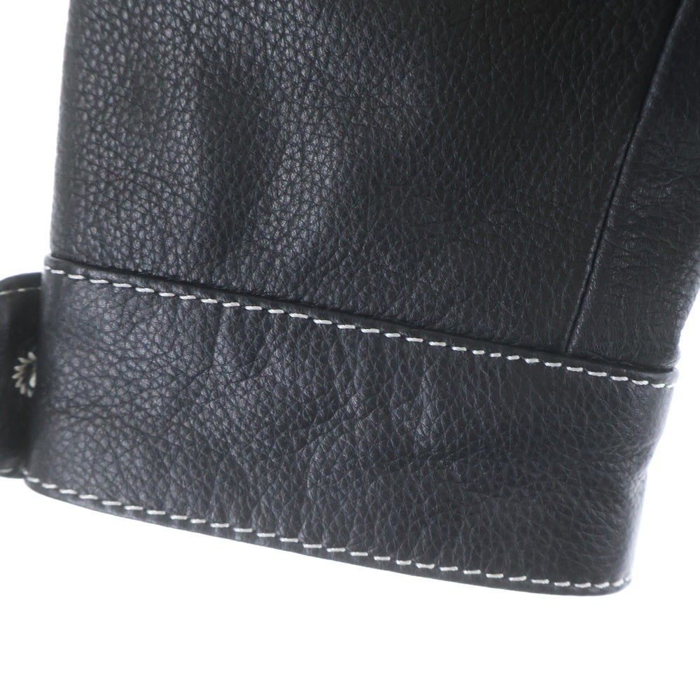Liugoo Leathers(リューグーレザーズ) VaLLet 08 本革 レザーカーディガン レザージャケット レザーカーディガン ブラック