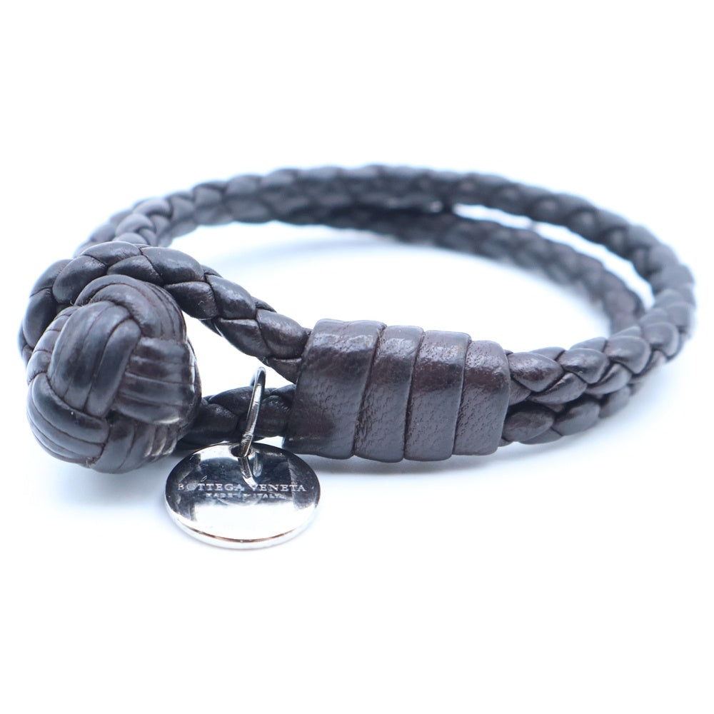 BOTTEGA VENETA(ボッテガヴェネタ) イントレチャート レザー ブレスレット BLK 黒 レディース