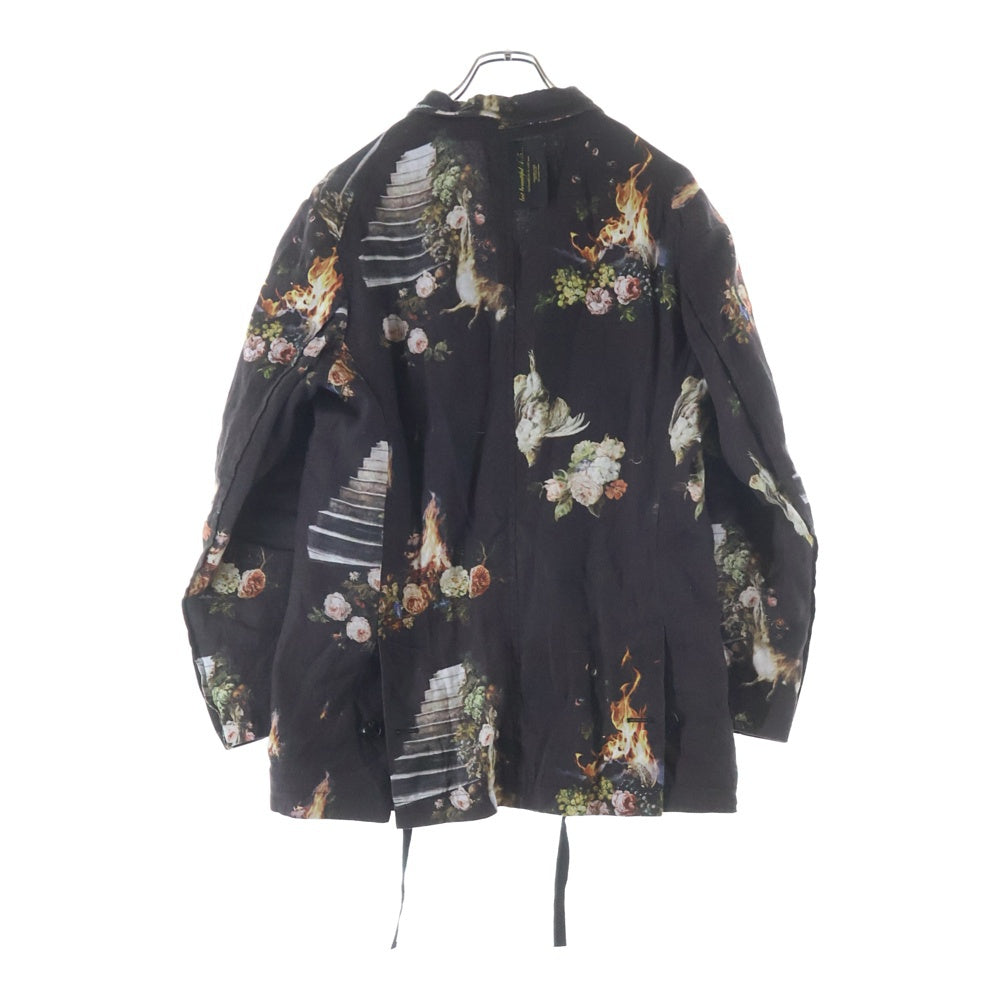 UNDERCOVER(アンダーカバー) 26SS EMMA 総柄 リネン ワイヤーラベル 3BJKT ジャケット テーラード BLK 黒