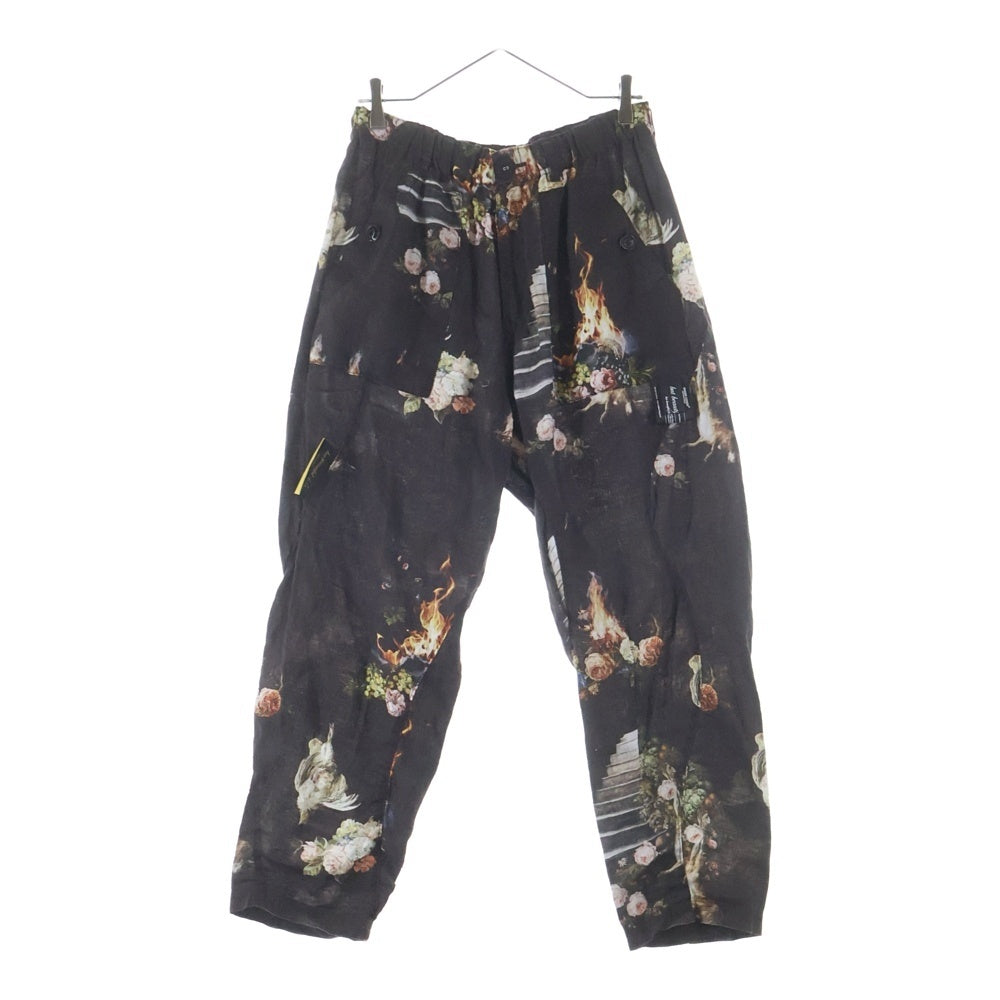 UNDERCOVER(アンダーカバー) 26SS EMMA総柄 リネン イージーパンツ FLOWERPANTS BLK 黒