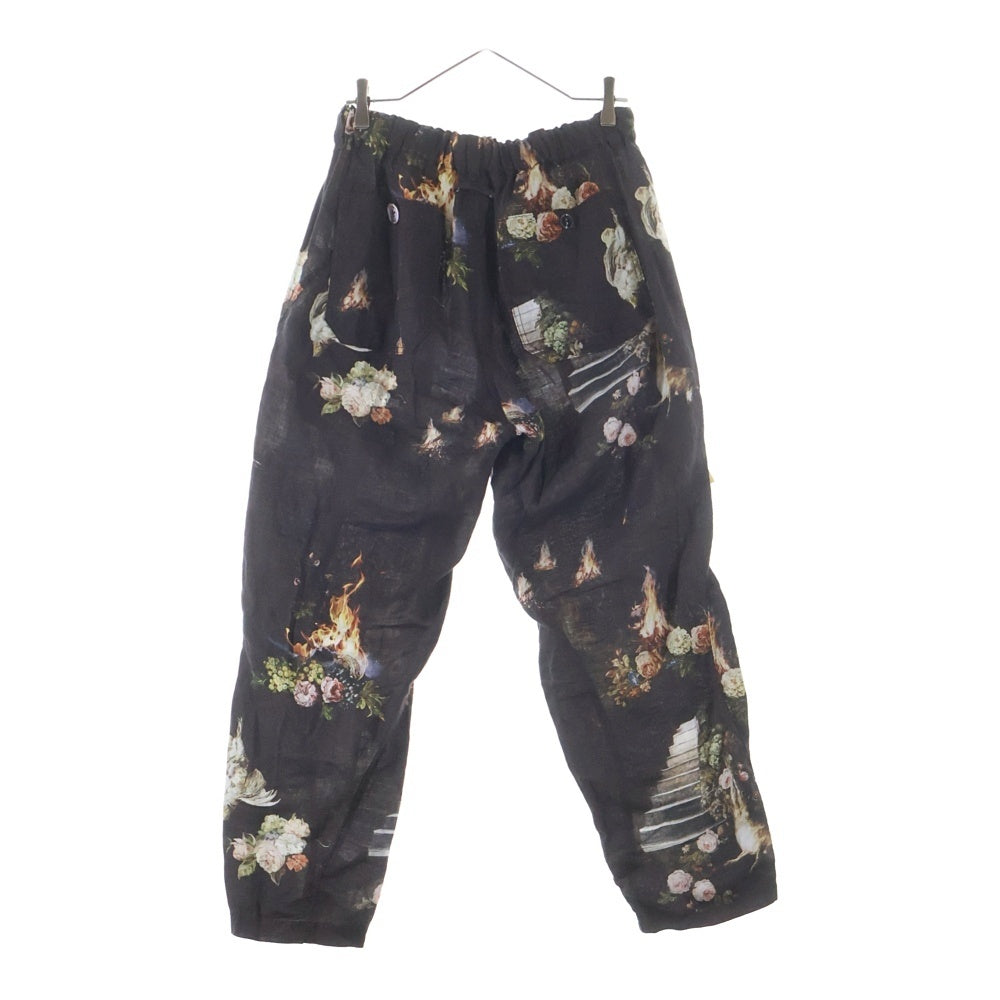 UNDERCOVER(アンダーカバー) 26SS EMMA総柄 リネン イージーパンツ FLOWERPANTS BLK 黒