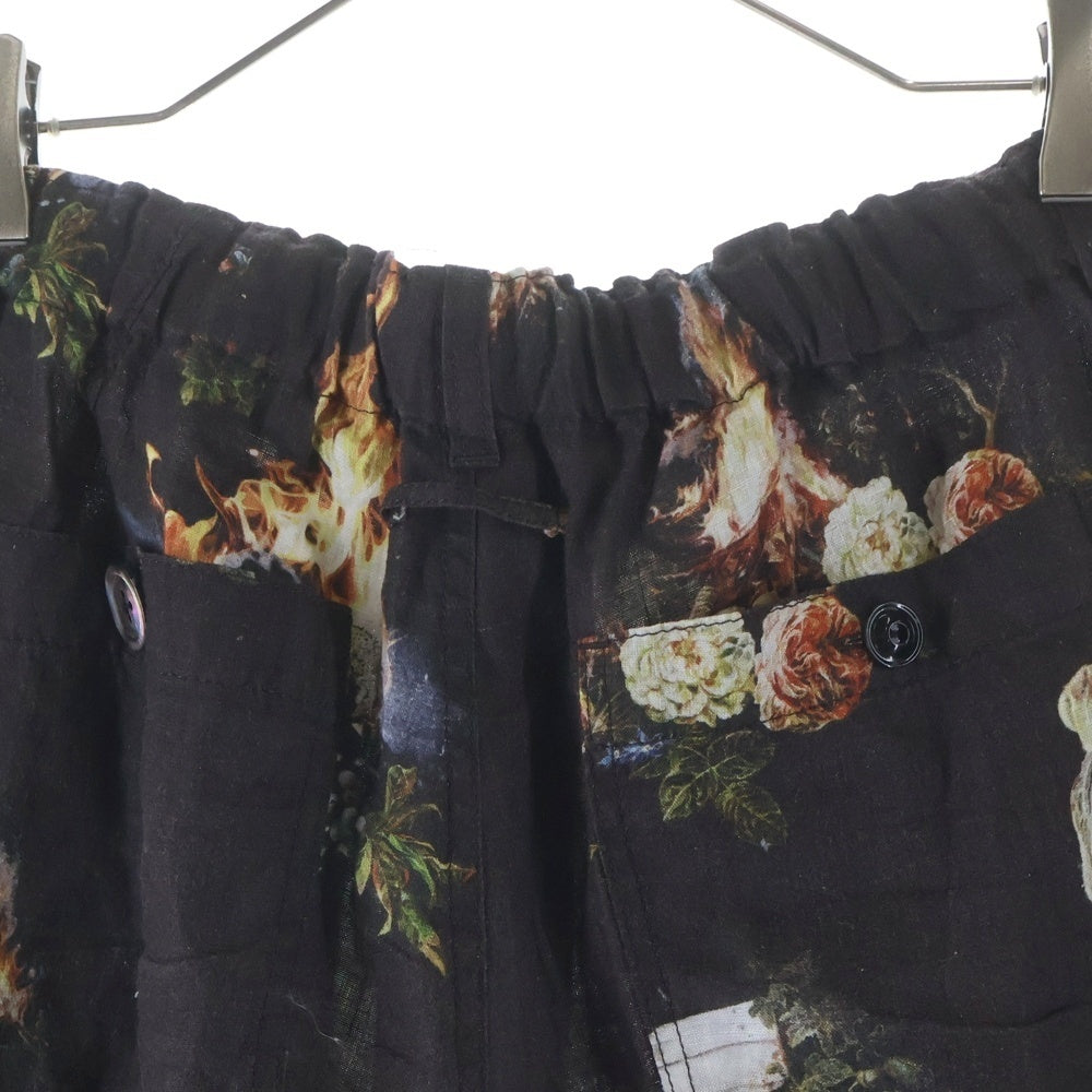 UNDERCOVER(アンダーカバー) 26SS EMMA総柄 リネン イージーパンツ FLOWERPANTS BLK 黒