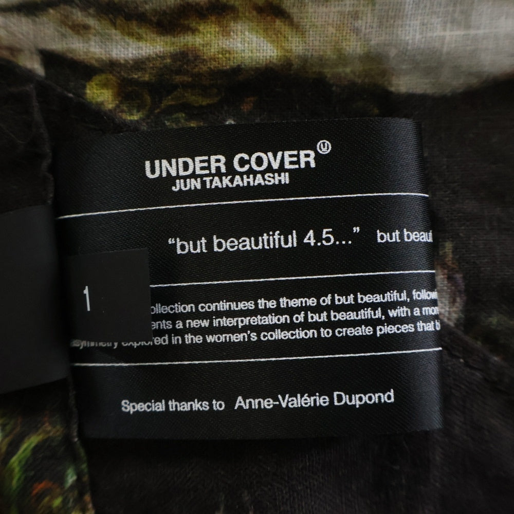 UNDERCOVER(アンダーカバー) 26SS EMMA総柄 リネン イージーパンツ FLOWERPANTS BLK 黒