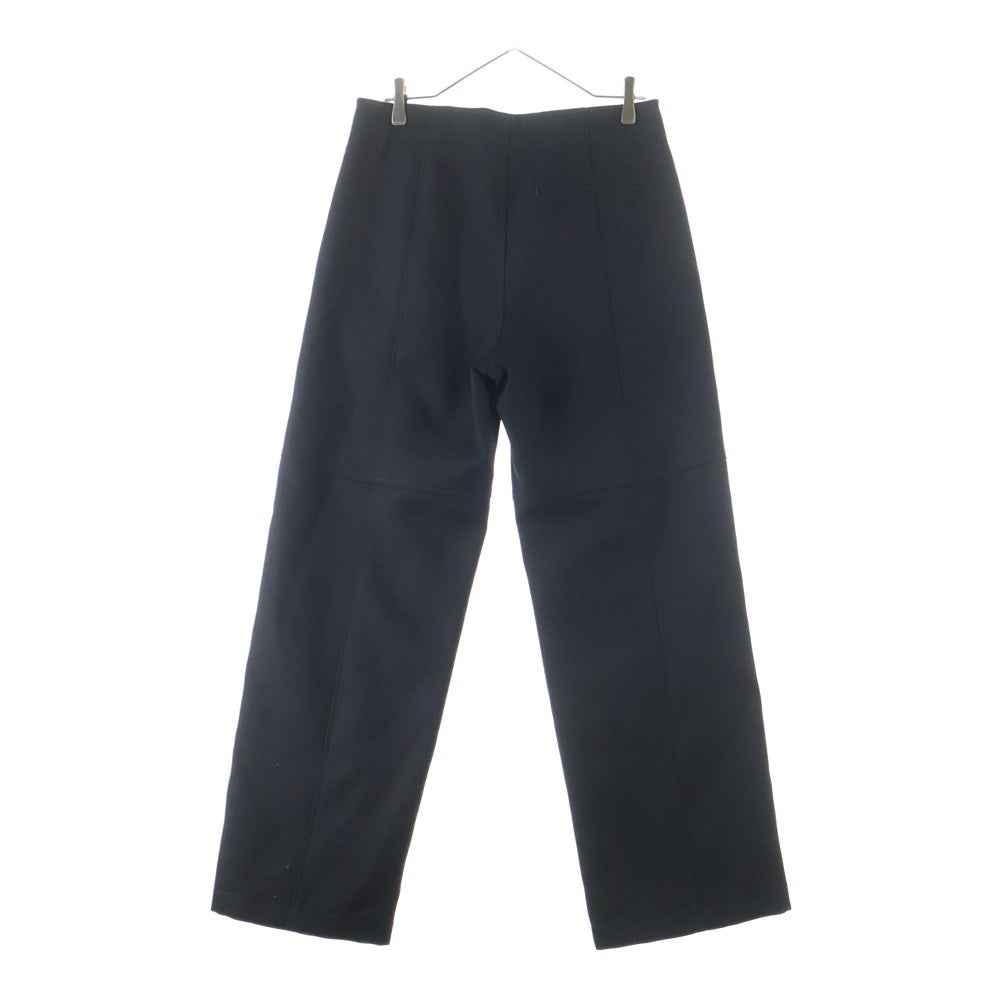 JIL SANDER(ジルサンダー) Front Zip Wide Trousers フロントジップ ワイドフレアトラウザー BLK ブラック ウール