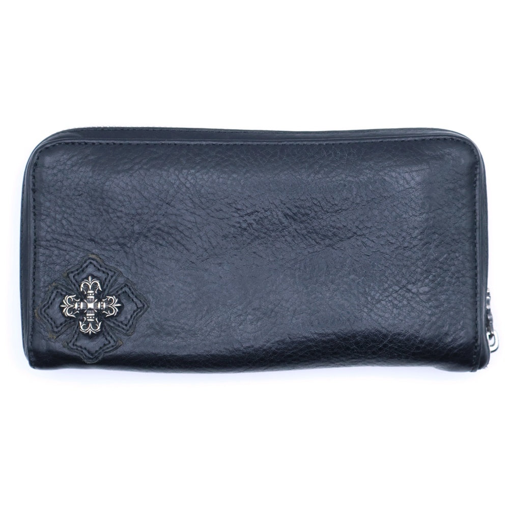 CHROME HEARTS(クロムハーツ) REC F ZIP フィリグリープラス ラウンドジップ長財布 ウォレット ブラック レザー