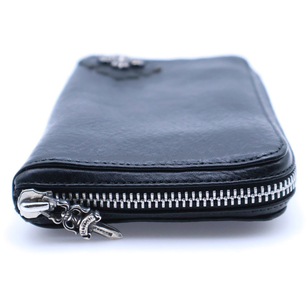CHROME HEARTS(クロムハーツ) REC F ZIP フィリグリープラス ラウンドジップ長財布 ウォレット ブラック レザー