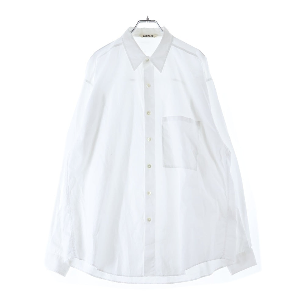 AURALEE(オーラリー) WASHED FINX TWILL BIG SHIRT ウォッシュド フィンクス ツイル ビッグ シャツ ホワイト