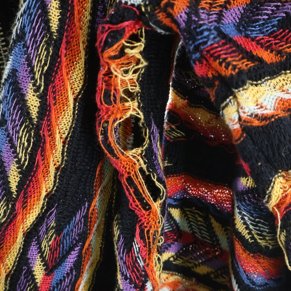 COOGI(クージー) 3D DESIGN KNIT SWEATER ジップアップ ニット フーディー マルチ