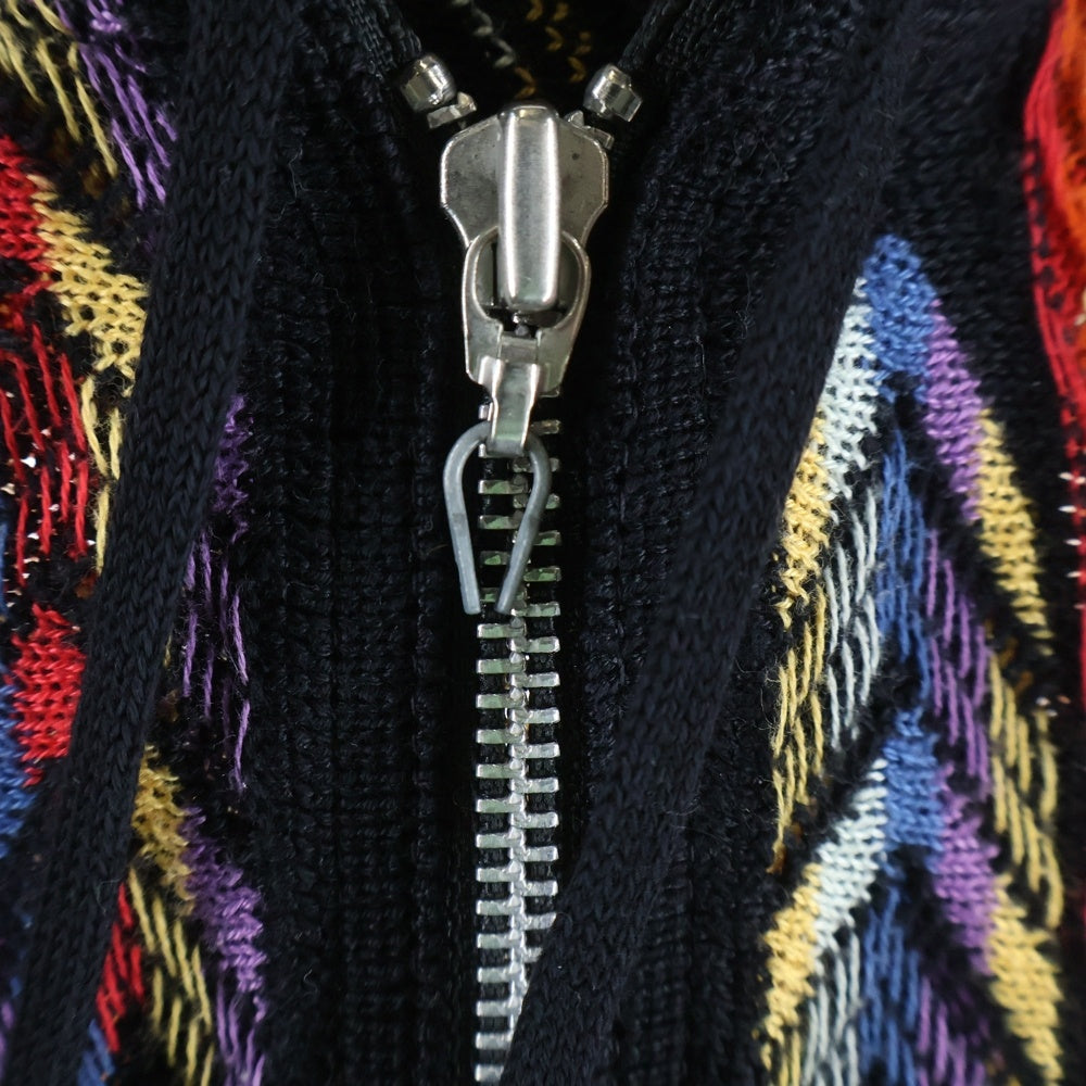 COOGI(クージー) 3D DESIGN KNIT SWEATER ジップアップ ニット フーディー マルチ