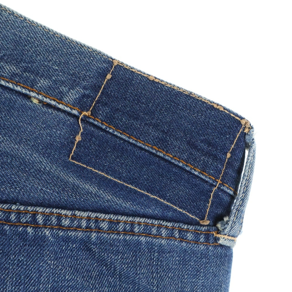 Levi's(リーバイス) 60s VINTAGE 501 BIGE ボタン裏W レインボー Vステッチ 不均等V 両面タブ ストレートデニムパンツ ブルー