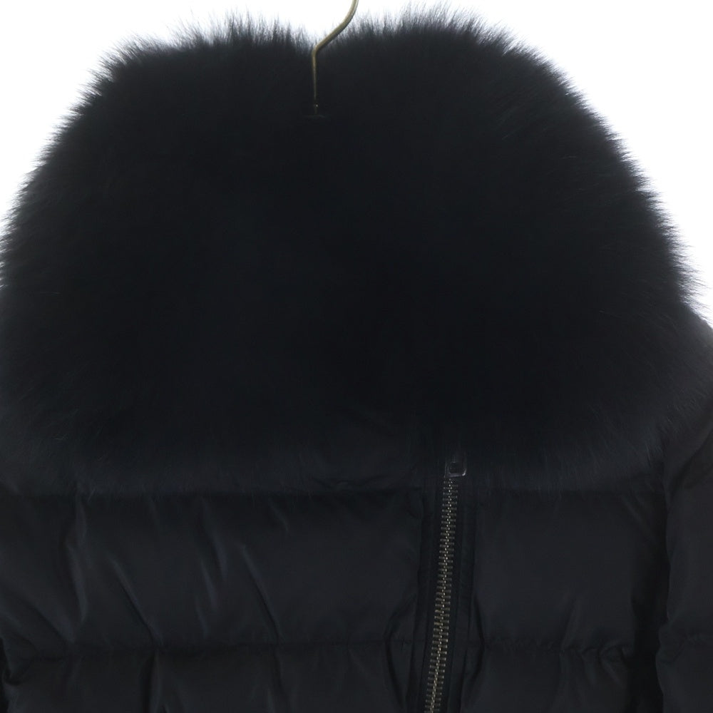 PRADA(プラダ) ブルー ライダースダウンジャケット トライアングルロゴ アウター ナイロン ブラック 29X510 レディース
