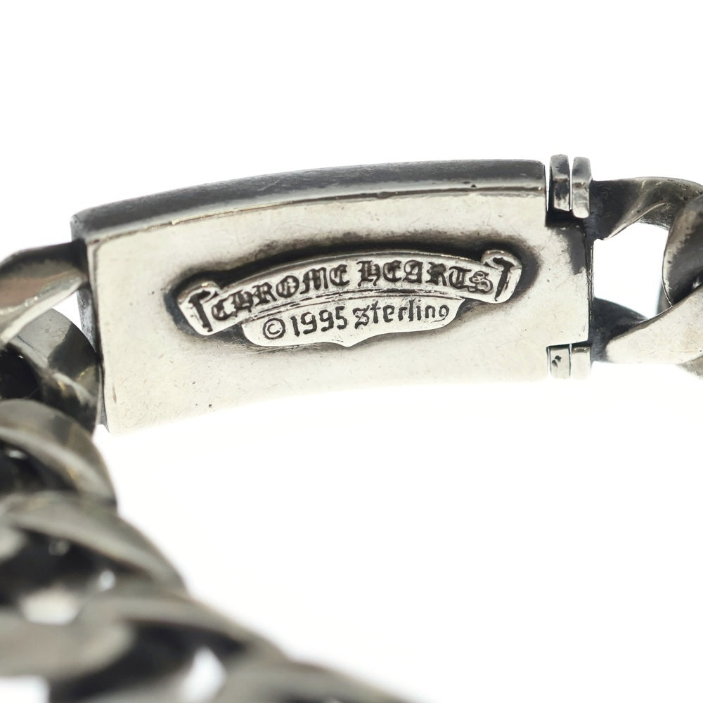 CHROME HEARTS(クロムハーツ) OLD ID SHORT FLORAL CRS フローラルクロス ショートIDクラシックリンク ブレスレット 14LINK シルバー