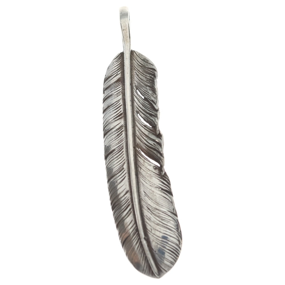 goro's(ゴローズ) 【現行】SVプレーン特大フェザー 左向き ペンダントトップ シルバー BGA040