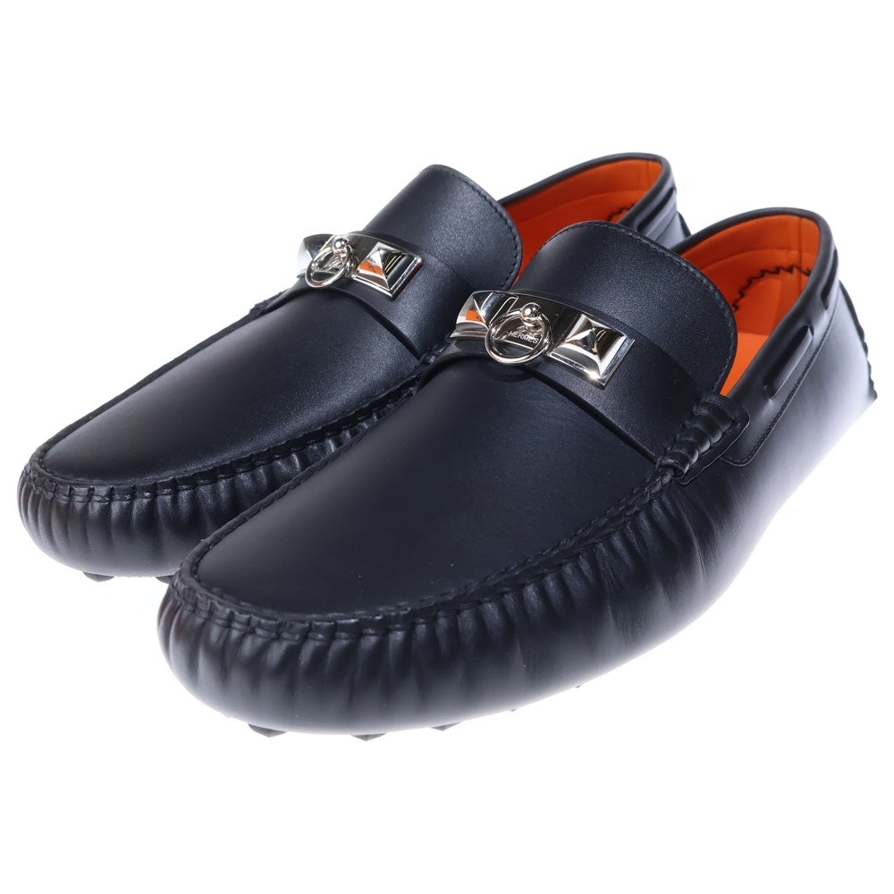 HERMES(エルメス) Irving loafer アーヴィング ローファー シルバー金具 レザー シューズ ブラック