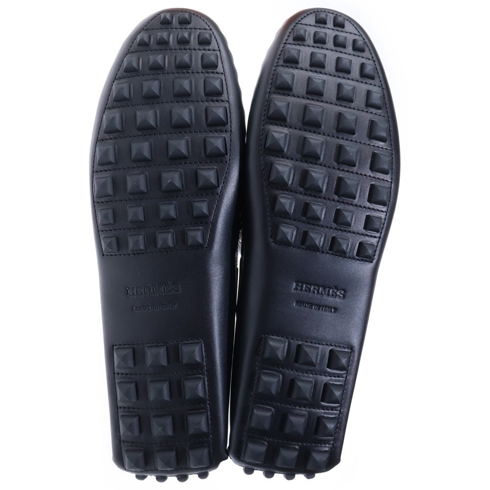 HERMES(エルメス) Irving loafer アーヴィング ローファー シルバー金具 レザー シューズ ブラック