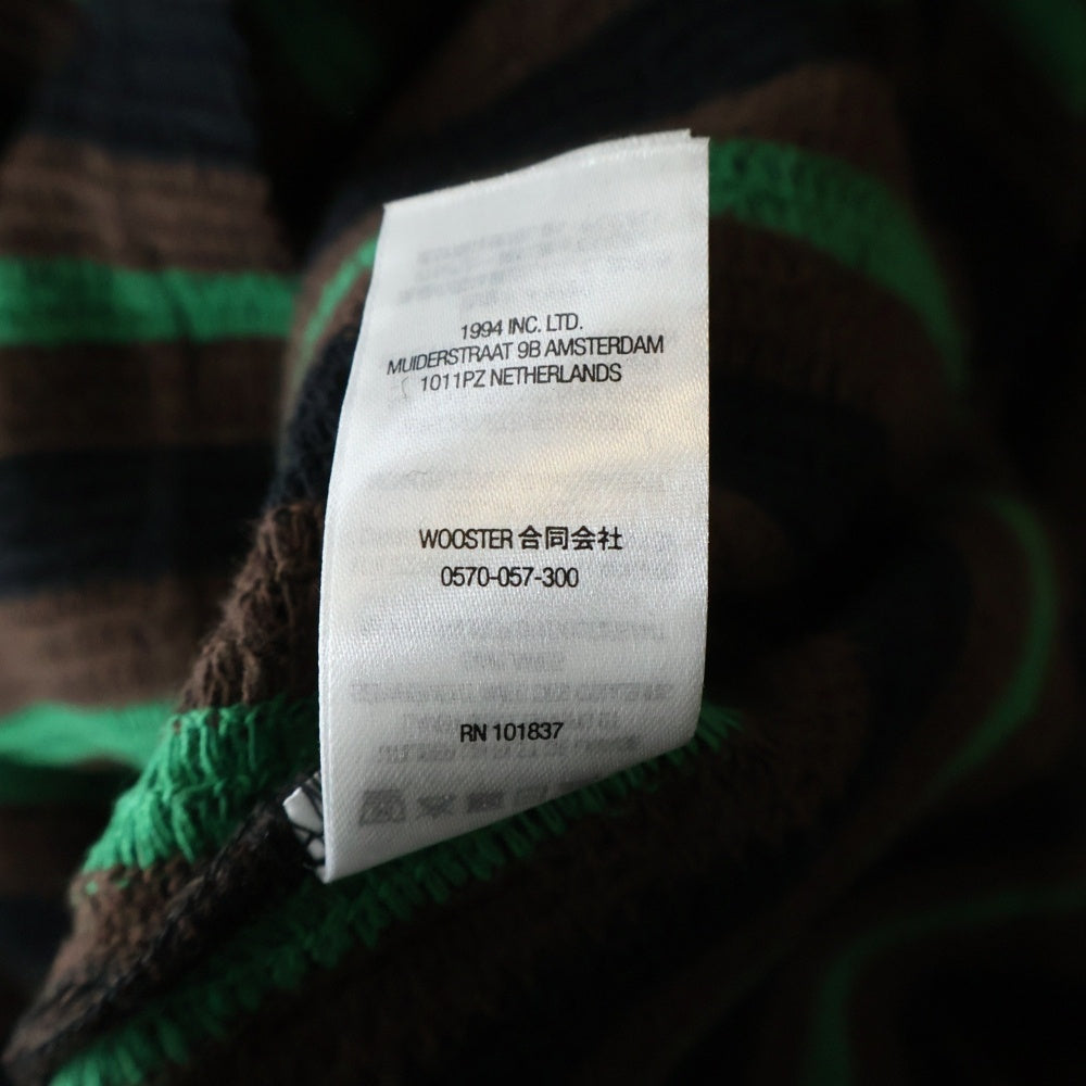 SUPREME(シュプリーム) 22SS Open Knit Stripe Zip Polo オープンニット ストライプ ジップポロ 半袖 グリーン/ブラック