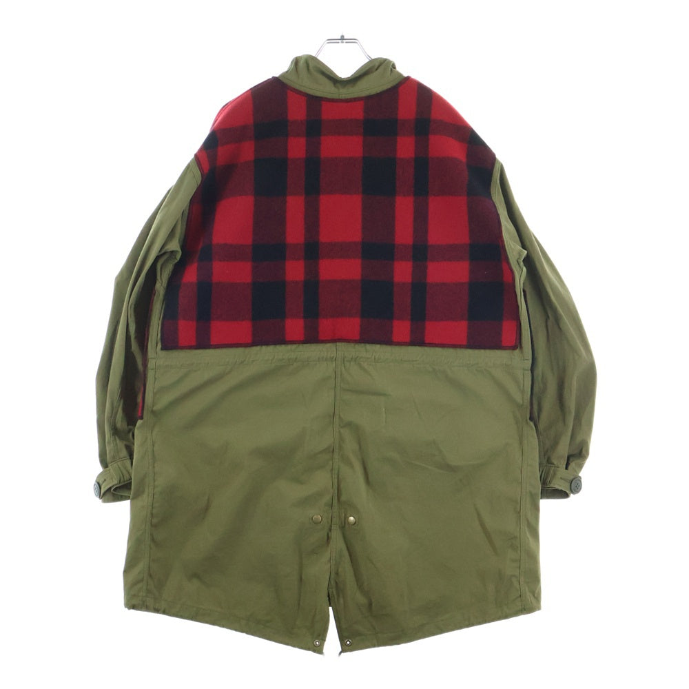 COMME des GARCONS JUNYA WATANABE MAN(コムデギャルソンジュンヤワタナベマン) 25AW ×FILSON フィルソン チェック柄 パーカー ミリタリーコート WP-C016 レッド/グリーン