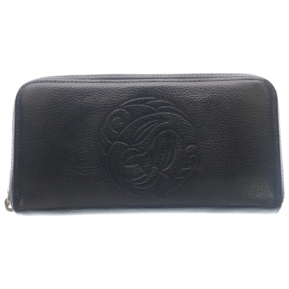 LONE ONES(ロンワンズ) MATING FLIGHT ジッパーロング ウォレット ネスト&ロゴ SV925 レザー 黒