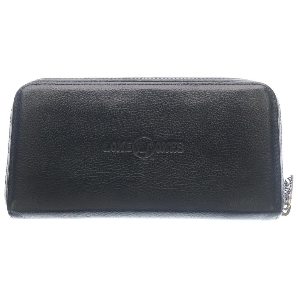 LONE ONES(ロンワンズ) MATING FLIGHT ジッパーロング ウォレット ネスト&ロゴ SV925 レザー 黒