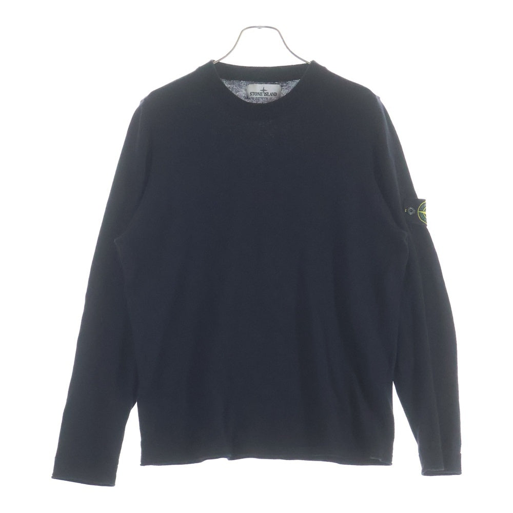 STONE ISLAND(ストーンアイランド) 23SS ハイゲージコットンソリッドクルーネックニット BLACK ブラック 1015532B9
