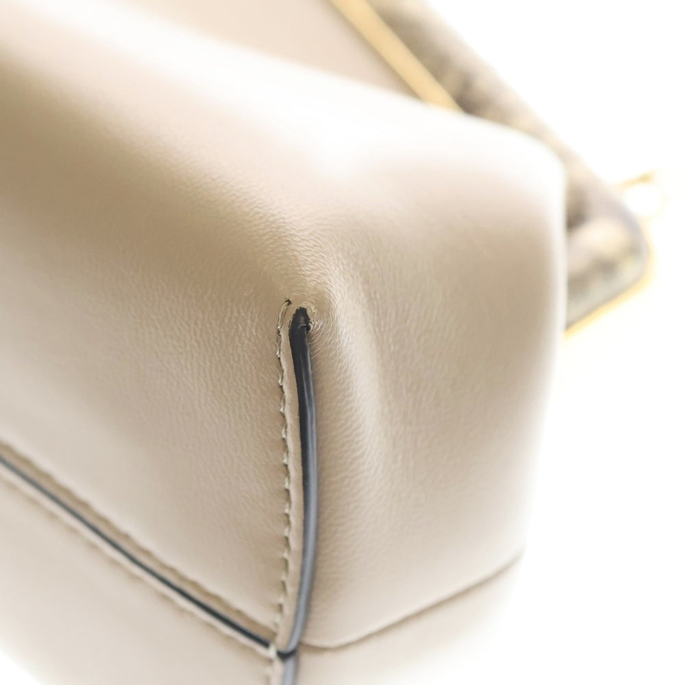 FENDI(フェンディ) ファースト スモール レザーショルダーバッグ パイソン 8BP129 ベージュ レディース