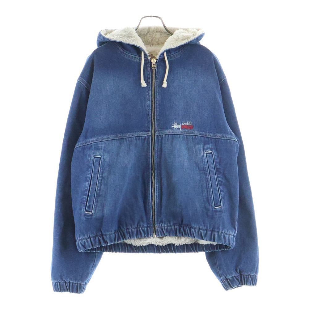 STUSSY(ステューシー) Work Jacket Denim Sherpa ワーク ジャケット デニム シェルパ ウォッシュド ブルー