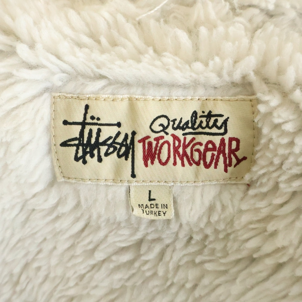 STUSSY(ステューシー) Work Jacket Denim Sherpa ワーク ジャケット デニム シェルパ ウォッシュド ブルー