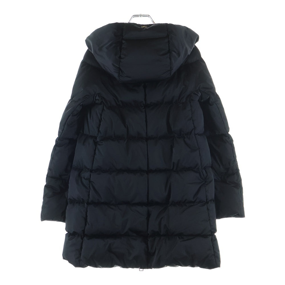 HERNO(ヘルノ) A-Shap Jacket In Satin PI1304D-12170Z-9300 エーシェイプ Aライン サテンコート ダウン ブラック レディース