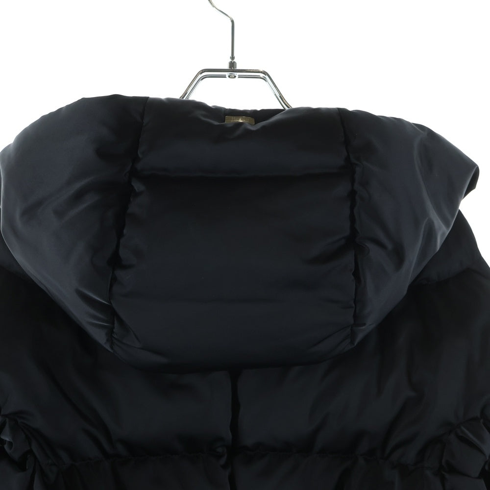 HERNO(ヘルノ) A-Shap Jacket In Satin PI1304D-12170Z-9300 エーシェイプ Aライン サテンコート ダウン ブラック レディース