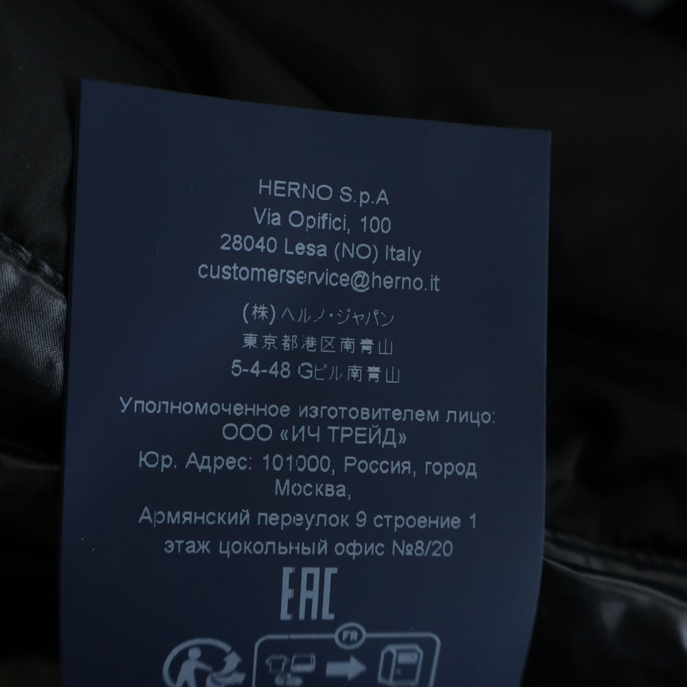 HERNO(ヘルノ) A-Shap Jacket In Satin PI1304D-12170Z-9300 エーシェイプ Aライン サテンコート ダウン ブラック レディース