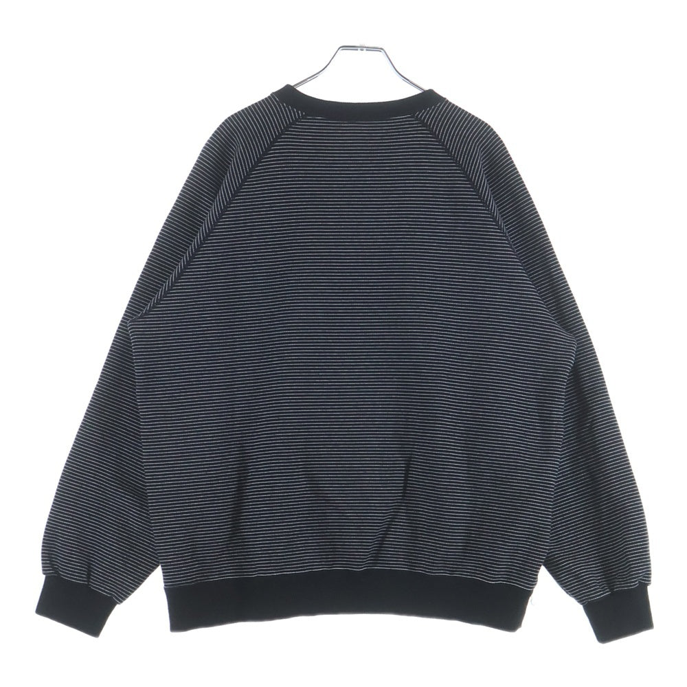 The Ennoy Professional(エンノイプロフェッショナル) 24AW BORDER CREW AW24BRENCT01NTL ボーダー クルーネック スウェットシャツ トレーナー ブラック/ホワイト