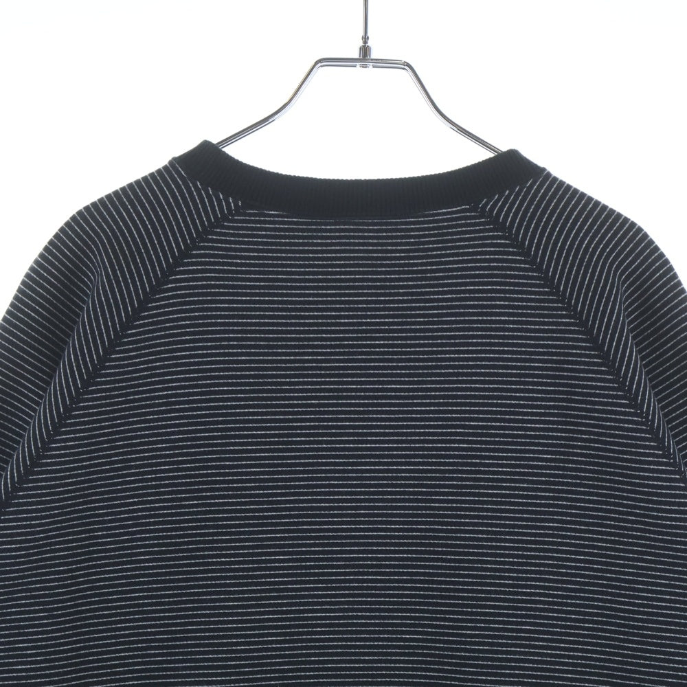 The Ennoy Professional(エンノイプロフェッショナル) 24AW BORDER CREW AW24BRENCT01NTL ボーダー クルーネック スウェットシャツ トレーナー ブラック/ホワイト