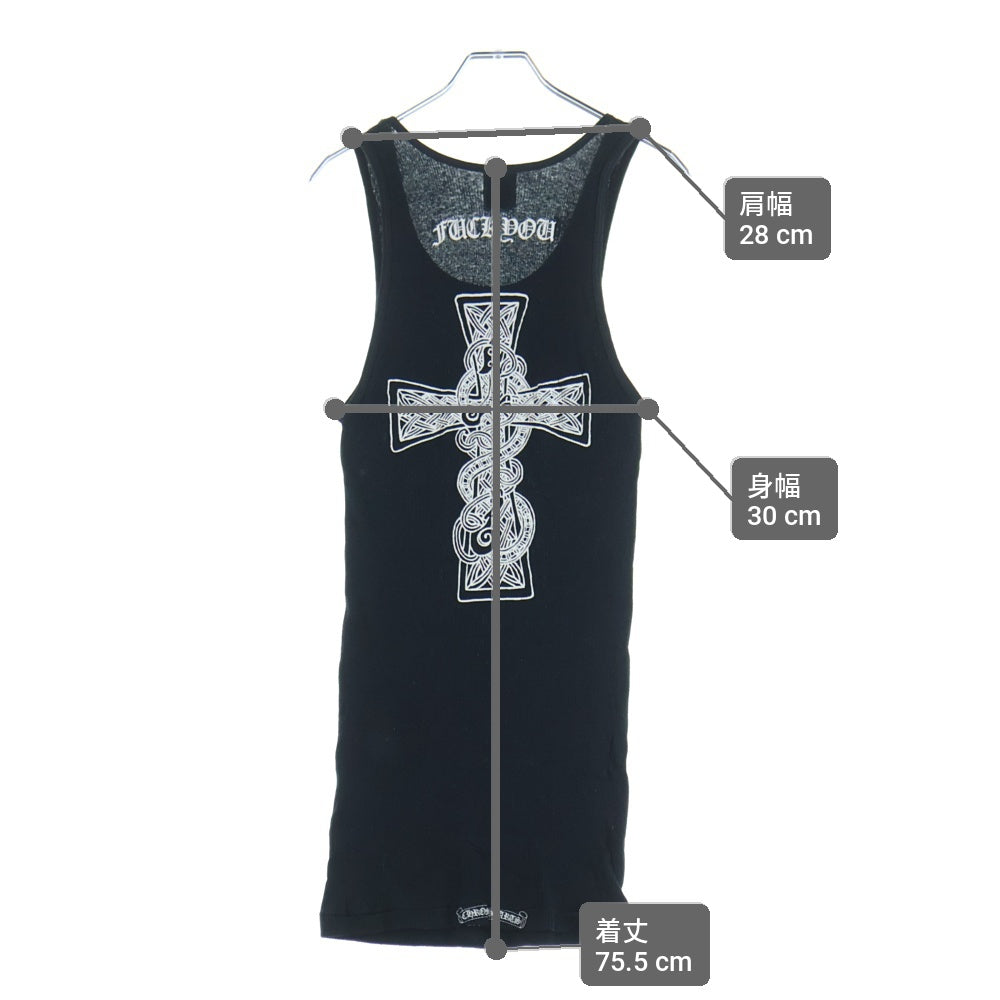 CHROME HEARTS(クロムハーツ) OLD FUCK YOU Back Cross Print Tank Top オールド ファックユー ケルティッククロス タンクトップ ブラック