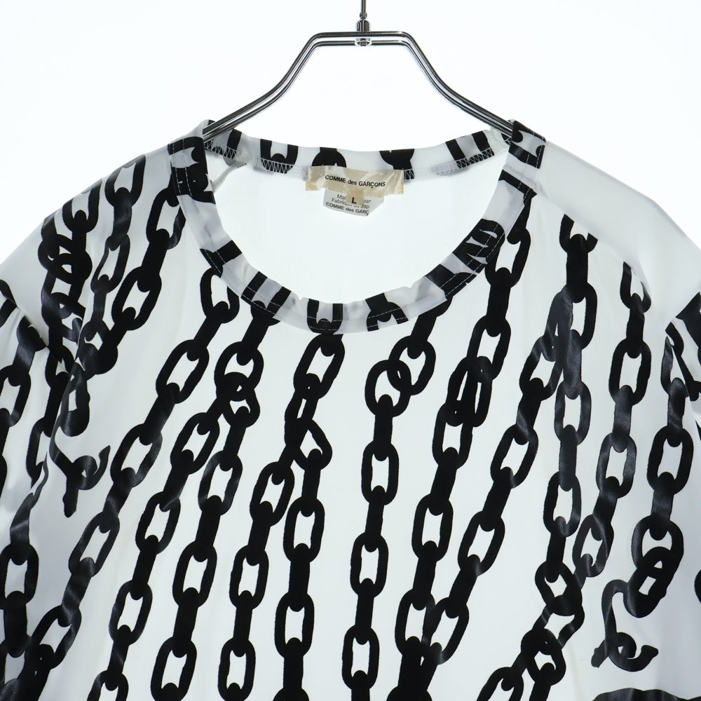 COMME des GARCONS(コムデギャルソン) チェーン柄 半袖Tシャツ カットソー ブラック/ホワイト GN-T016