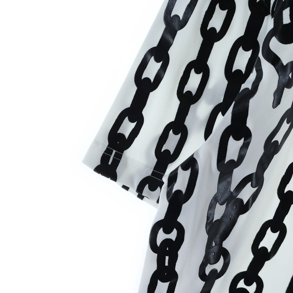 COMME des GARCONS(コムデギャルソン) チェーン柄 半袖Tシャツ カットソー ブラック/ホワイト GN-T016