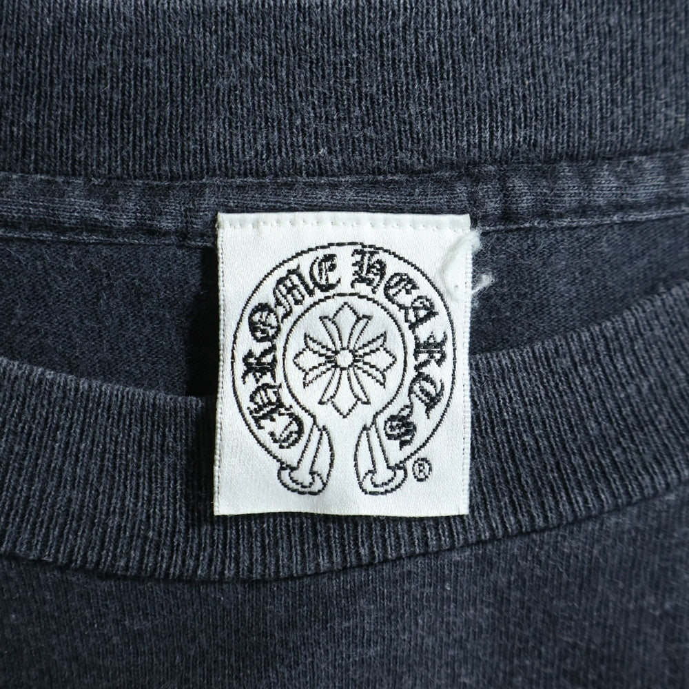 CHROME HEARTS(クロムハーツ) フロントダガープリント 袖クロス 長袖Tシャツ ロングスリーブ ブラック