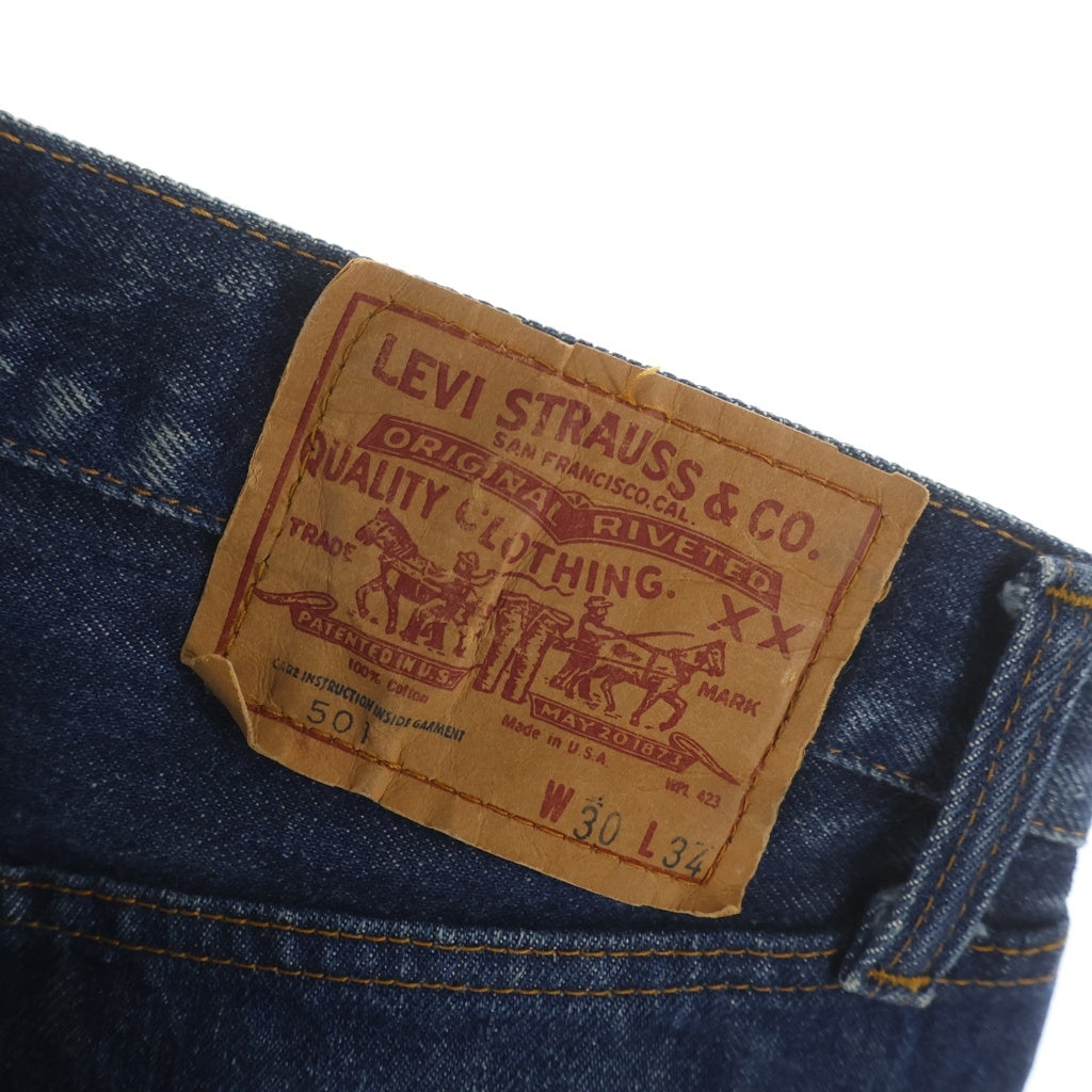 Levi's(リーバイス) 70S VINTAGE 501 66後期 ボタン裏6 スモールe 並行ステッチ ヴィンテージ ボタンフライ デニムパンツ インディゴ