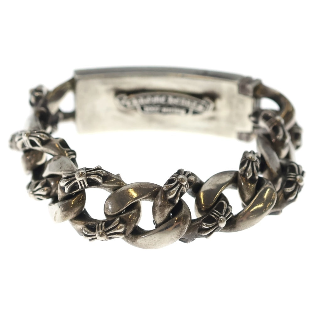 CHROME HEARTS(クロムハーツ) ID FLORAL CRS フローラルクロスIDファンシーリンク ブレスレット 13LINK シルバー BCA166