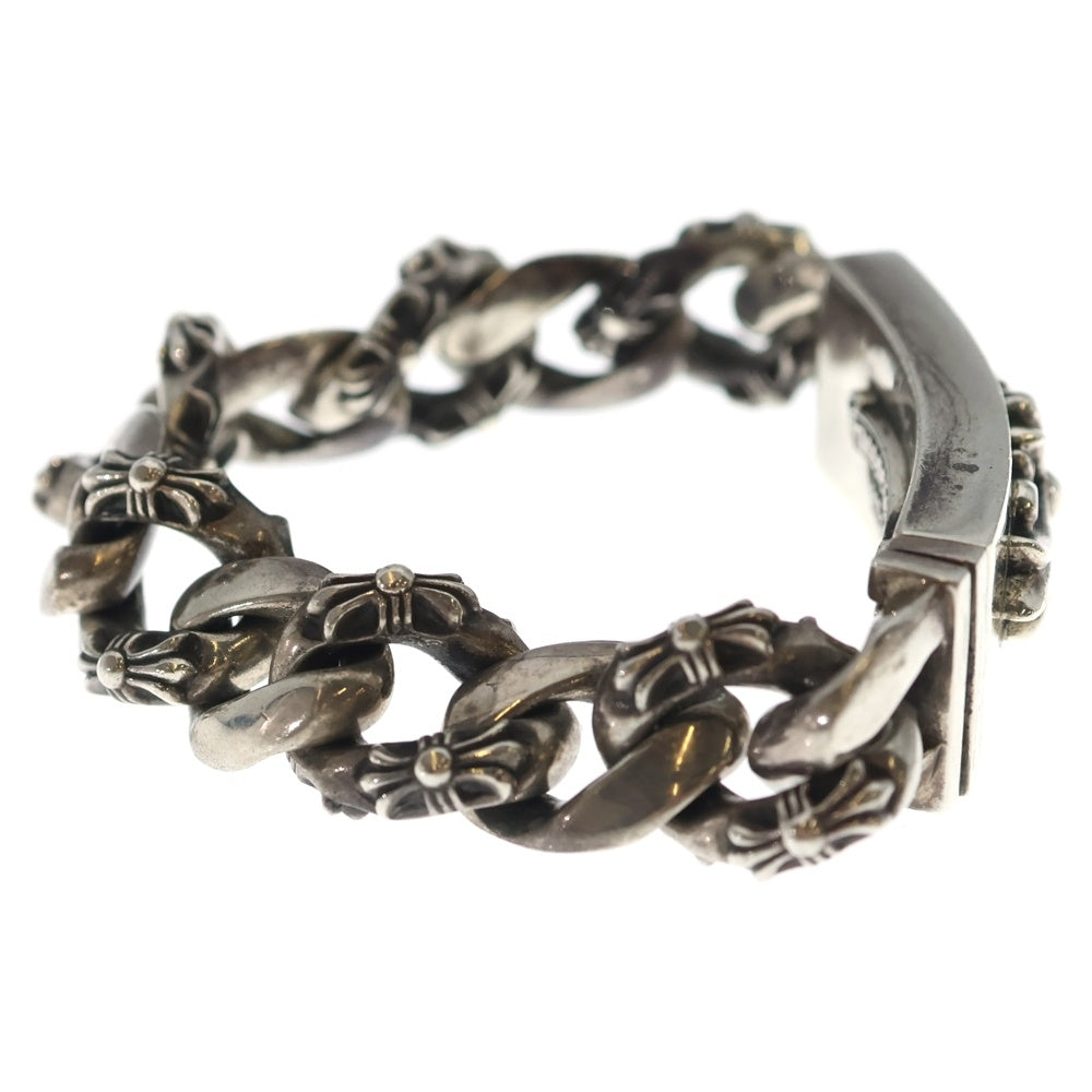 CHROME HEARTS(クロムハーツ) ID FLORAL CRS フローラルクロスIDファンシーリンク ブレスレット 13LINK シルバー BCA166