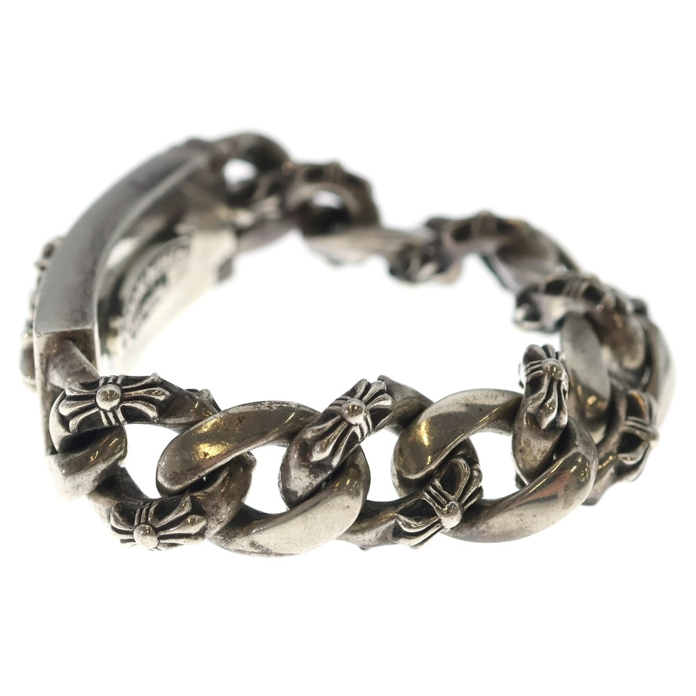 CHROME HEARTS(クロムハーツ) ID FLORAL CRS フローラルクロスIDファンシーリンク ブレスレット 13LINK シルバー BCA166