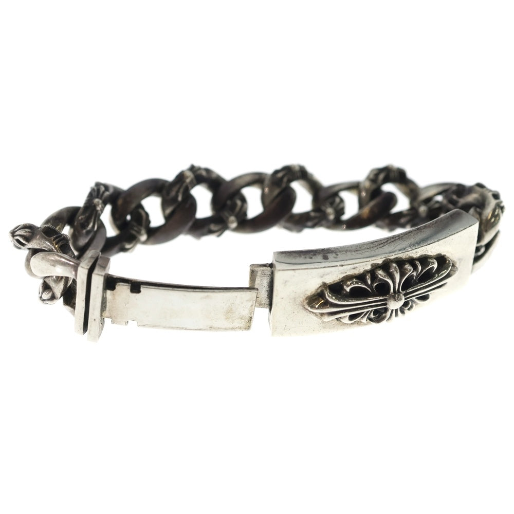 CHROME HEARTS(クロムハーツ) ID FLORAL CRS フローラルクロスIDファンシーリンク ブレスレット 13LINK シルバー BCA166