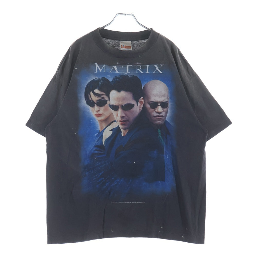 SAINT MICHAEL(セントマイケル) MATRIX ヴィンテージ加工 マトリックス ムービー半袖Tシャツ カットソー SM-HR1-0000-C41 ブラック