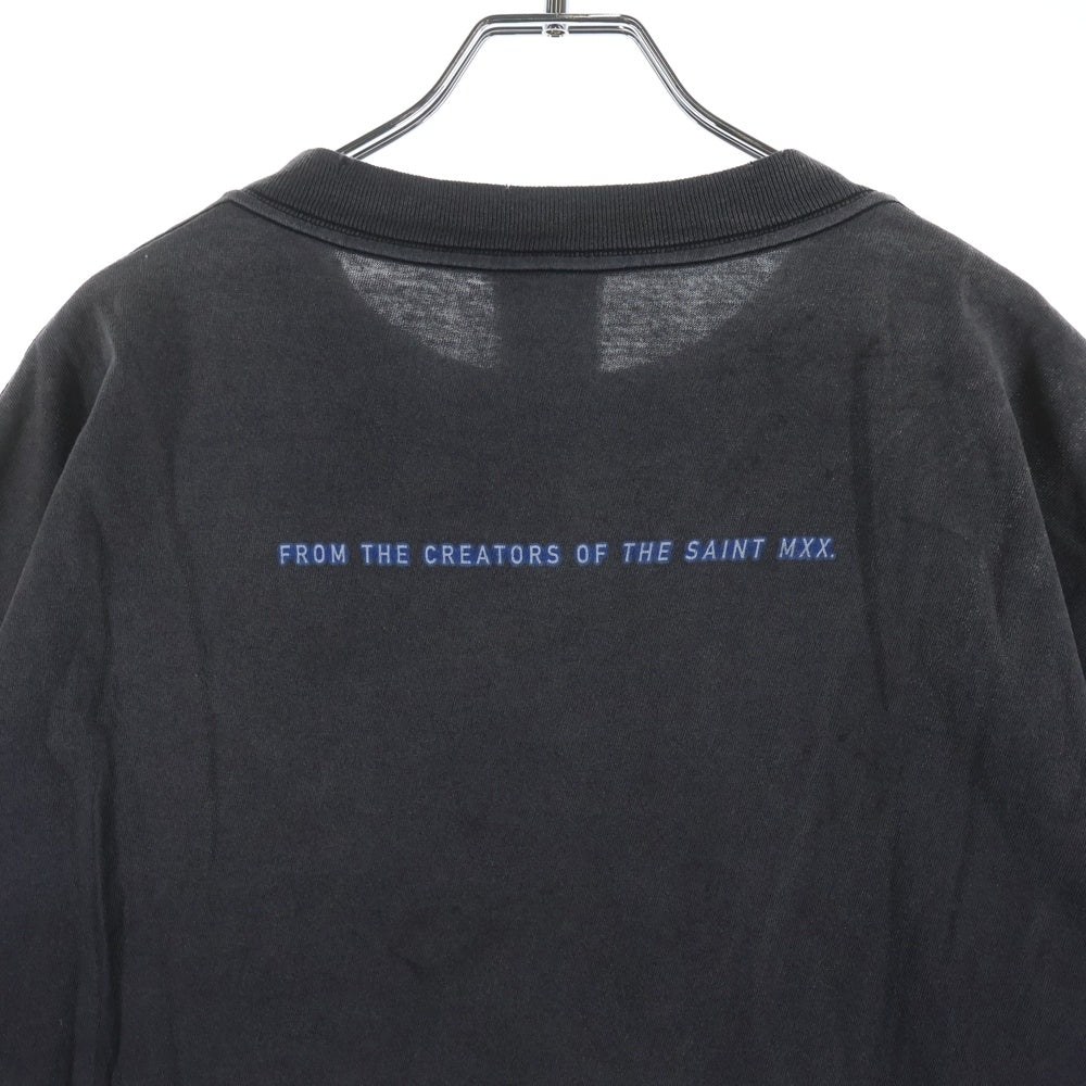 SAINT MICHAEL(セントマイケル) MATRIX ヴィンテージ加工 マトリックス ムービー半袖Tシャツ カットソー SM-HR1-0000-C41 ブラック