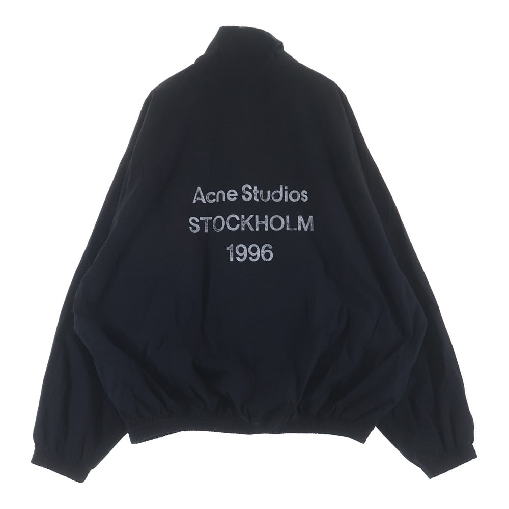 Acne Studios(アクネ ストゥディオズ) LOGO ZIPPER JACKET B90791 ダスト加工 ロゴジップアップ ナイロンジャケット ブラック